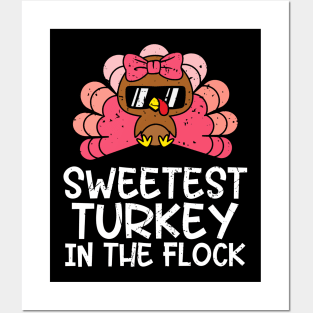 Sweetest Turkey In The Flock Girls Thanksgiving Women Posters and Art